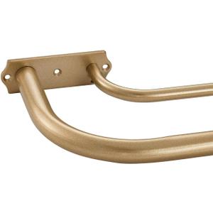 Antique Gold Double Curtain Rods, Double Curtain Rod for Window 48-84 Inch, Room Darkening Wrap Around Double Window Rods, Adjustable 1-Inch Front and 5/8 Inch Back Double Drapery Rod