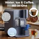 3-in-1 Water Dispenser with Ice Maker - Coffee Maker Countertop Bullet Ice Maker with 12H Timer, Hot/Cold/Warm Adjustable Volume Water, K-Cup Ground Coffee Brewer for Home Office Studio Gift
