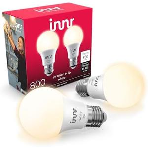 innr Smart Light Bulbs, A19 Zigbee, Works with Philips Hue* and Alexa (Bridge Required), Soft White Light Bulb, Dimmable, E26 LED Bulb 60 Watt, Warm White, 830lm, 2-Pack