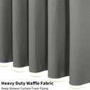 Colorful Star Extra Long Waffle Weave Shower Curtains, 256GSM Heavy Duty Shower Curtain with Snap in Fabric Liner, Hotel Style No Hook Waterproof Bathroom Curtain Set, 72 x 87 Inch, Grey
