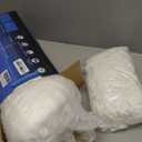 Cooling Side Sleeper Pillow for Neck and Shoulder Pain, Luxury Shredded Memory Foam Curved Bed Pillows for Sleeping Set of 1- Adjustable Queen Size- Washable Cover Crescent White