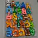 26pcs Alphabet Bath Toys for Toddlers , Educational Suction Bath Toys with Animal Letters, Montessori Sensory Toy for Kids 3-12, No Hole Food-Grade Silicone Toys for Autism/ADD/ADHD