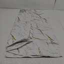 misaya Rectangle Vinyl Flannel Backed Tablecloth, Elastic Waterproof Fitted Table Cover, Plastic Table Cloth Fit 8 Foot Folding Tables for Picnic, Camping, Outdoor (White Gold Marble, 30x96 inch)