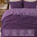 BEDELITE Fluffy King Size Comforter Set, Purple Fleece Bed Set 3 Pieces, Purple,  King(102"x90")
