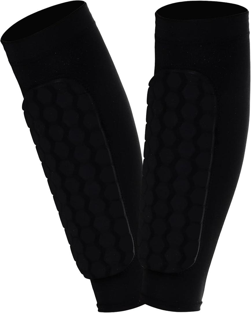 Soccer Shin Guards Honeycombs Pads Calf Leg Sleeves for Kids Youth Soccer Running Basketball