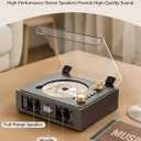 CD Player with Built-in Speakers Bluetooth Retro Portable CD Players for Home Music Player with Remote Control Headphone Jack Walnut Brown
