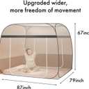 Pop-Up Mosquito Net Tent King Size, Portable Folding Mosquito Net with Bottom for Bedroom & Outdoor Camping, Double Zipper Doors, Breathable Honeycomb Mesh, Travel Bug Net for Family