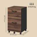 VASAGLE 2-Drawer File Cabinet, Small Rolling Filing Cabinet, Classic