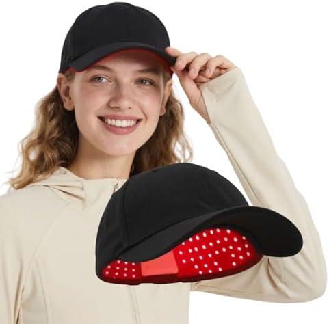 Red Light Therapy for Hair Growth Cap Adjustable Size for Men and Women, Upgraded Wireless Hat with Rechargeable Battery