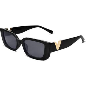 Allarallvr Rectangle Sunglasses for Women 90s Retro Trendy Y2K Classical Vintage Square Shades AR82037