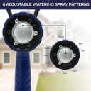 Garden Hose Nozzle, 6 Spray Patterns Heavy Duty Metal Water Nozzle with High Pressure for Watering, Cleaning, Washing (Blue)