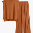 ANRABESS Women 2 Piece Lounge Sets Summer Casual Knit Sweater Vest Pant Set Beach Vacation Airport Clothes 2025 Fall Outfits Medium