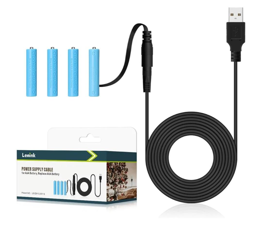 Lenink Power Supply Cable for AAA Battery, Replace AAA Battery