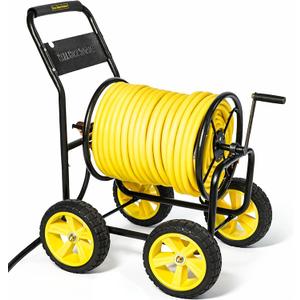 Garden Hose Reel Cart, Heavy Duty Hose Reel with Wheels, Outdoor Water Hose Reel for Backyard, Garden, or Lawn, Metal Hose Carts (250ft Hose Capacity)