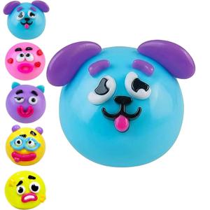 NEW Smushers Squishy, Curiosities Smushers Dog Face Swap Squishy,Cute Easy Squeezy Funny Face Squishy Stress Balls, Stress Relief Desk Accessory for Adults (Blue)