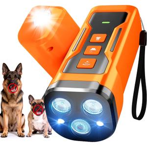 Dog Bark Deterrent Devices, 6 Modes 3X Ultrasonic Anti Barking Device for Dogs, 33 FT Range Barks No More Indoors Neighbor Outdoors with Flashlight,Dog Training Device