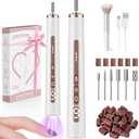 Cordless Nail Drill, 9 Speed Electric Nail File with UV Nail Lamp: Professional for Acrylic Gel Dip Powder Nails Manicure Portable Nail Filer Machine Kit for Pedicure Rechargeable Lightweight