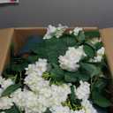 Faux Hydrangea Tree  30 Inch Hydrangea Tree Artificial with White Flowers, UV Resistant Outdoor Hydrangea Artificial Plants in Pot for Indoor Outdoor Home Porch Decor (2 Pack)