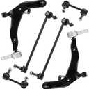 Front Lower Control Arm with Ball Joint Assembly + Front Rear Sway Bar Links for Nissan Murano 2003 2004 2005 2006 2007, Suspension Kit K620558 K620559 K80255 K80256 K80465 K80466-6pc Set