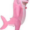 Inflatable Shark Costume Blow up Animal Costume Shark Suit Cosplay Party Halloween Suit (Pink)