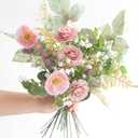 Floroom Artificial Greenery Stems Box Set, 45pcs with 6 Kinds of Faux Greenery Flowers Picks for DIY Bridal Bouquets Wedding Floral Arrangement Table Centerpieces, Dusty Rose & Green