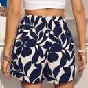 Milumia Women's Boho Floral Print High Waist Wrap Skorts Tie Knot Shorts (S)