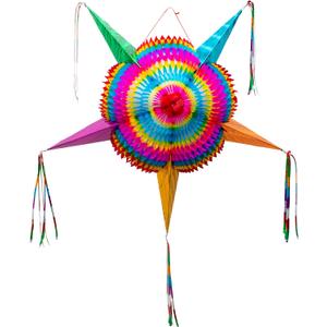 Mexican Piata (Large 32 inches) - Authentic Handmade Foldable Large Pinata for Birthday Party - Piatas para Cumpleaos - Fiesta Piniata - Mexican Star Pinata - Cinco de Mayo Pinatas
