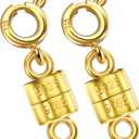 18K Gold Magnetic Necklace Clasps and Closures 925 Sterling Silver Mini Magnetic Jewelry Clasp Connector for Bracelets Chain Extender(Made in Italy)