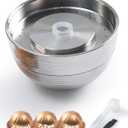 Reusable Coffee Pods Compatible with Nespresso Vertuo Next, Plus&POP,Stainless Steel Refillable Capsule Kit with 3pcs 230ml (7.7oz) Aluminum Shells, Eco-Friendly Coffee Accessory, Scoop & Brush