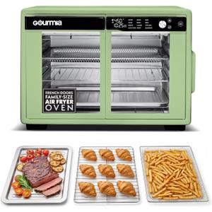 Gourmia Toaster Oven - 9-Slice Capacity, Digital Display, Green, 37 Qt