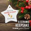 3 x ZAGKOO Pregnancy Announcement Ornament - Baby Announcement Christmas Ornament for Parents to Be - Baby on The Way Keepsake for Expecting Mom and Dad - Ceramic Holiday Tree Decoration