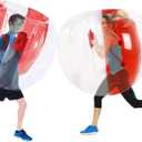 ZHUYNXIR 2 PC Sumo Ball for Adults, Bumper Bounce Balls for Kids, Inflatable Bounce Ball for Kid, Body Zorb Ball for Kids Outdoor Team Gaming Play (48 in,Red+Red)