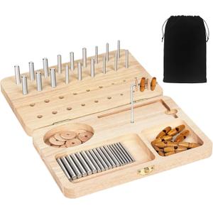Wooden Pegboard for Finger Dexterity, 36-Hole Hand Therapy Peg Board with Multifunctional Test Kit to Improve Fine Motor Skills and Finger Dexterity