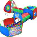 Hide N Side 5pc Kids Ball Pit Tents and Tunnels, Toddler Jungle Gym Play Tent with Play Crawl Tunnel Toy, for Boys Babies Infants Children, Indoor Outdoor Gift, Target Game w/ 4 Dart Balls
