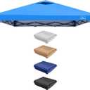 KAMPKEEPER Replacement Top Pop Up Canopy Tent Cover Roof with Air Vent and Adjustable Elastic Strap, Polyester UV Waterproof for Outdoor Garden Patio Sun Shade(Top Only) (Light Blue, 8x8FT)