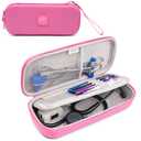 PROHAPI Hard Stethoscope Case, Large Stethoscope Carrying Case with ID Slot, Compatible with 3M Littmann/ADC/Omron/MDF Stethoscope Includes Mesh Pocket for Nurse Accessories (Sakura Pink)