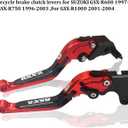 Motorcycle Adjustable Brake Clutch Levers for Suzuki GSXR600 1997-2003 GSXR750 1996-2003 GSXR1000 2001-2004 Red & Black