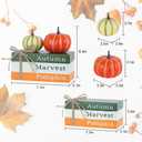 DECSPAS Fall Decorations for Home, Autumn Harvest Wooden Stacked Books Sign with Pumpkins & Bow for Fall Decor, Thanksgiving Tabletop decorations for Tiered Tray, Shelf, Table, Mantle, Fireplace (orange, green, white)