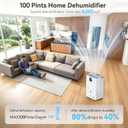 Max 100 Pint 6000 Sq.Ft Energy Star Wi-Fi Dehumidifier for Basement
