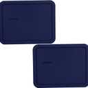 Pyrex 7211-PC 6 Cup Blue Food Storage Replacement Lid (2-Pack) - Made in USA