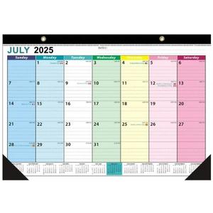18-month calendar 2025.1-2026.6, monthly grid calendar with color blocks, classic home desk calendar for planning, 16.92 x 12 inch hanging calendar