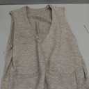 OYOANGLE Women's V Neck Sleeveless Knitted Solid Short Sweater Dress with Pockets Size Medium, Khaki 