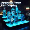 Royxen LED Lighted Liquor Bottle Shelf 3 Tier, 16 Inch Bar Shelf with Remote, Bottle Stand Multi-Color Lighting Modes for Bars