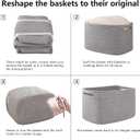 OIAHOMY 4 Pack Storage Baskets for Organizing, Cube Storage Bins for Shelves, Rectangle Storage Baskets With Handles, Woven Baskets for Storage, 12.7''Lx9''Wx7.8''H, Grey