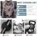 Reflective AirTag Cat Collar, Integrated Cat Tracker Collar with Air Tag Holder and Bell, Safety Elastic Band Cat GPS Collars for Girl Boy Cats, Kittens and Puppies (Lilac,S) 