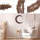DOITOOL Moon Wreath, Vintage Crescent Moon Natural Grapevine Wreaths Base Front Door Wall Hanging Decor Christmas Wedding Party Supplies - 11.79 Inch