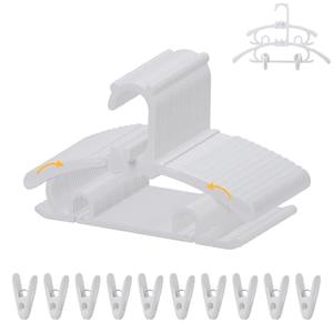 30 Pack Baby Clothes Hangers with 16 Clips, 11-15 inch Adjustable Kid Hanger, Multifunctional Children Hangers for Girl Boy Toddler Kids Child(White)