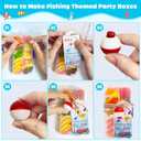 12 Set Fishing Candy Little Tackle Boxes for Birthday Party Favors with 12 Fishing Bobber 12 Thank You Cards for Making My Party Reel Fun Gone Fishing Theme Supplies Fishing Decorations (12)