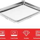Cookie Sheets for Baking, Stainless Steel Baking Sheet Baking Pan Tray - 12.4 x 10 x 1 Inch, Non Toxic & Healthy, Mirror Finish & Easy Clean, Dishwasher Safe & Heavy Duty