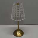 Cordless Touch Table Lamp, 3500mAh LED Rechargeable Small Dask Lamp, 3 Colors Dimmable Battery Operated Crysta Lamp for Bedroom Restaurant Kitchen Home Decor, Gold